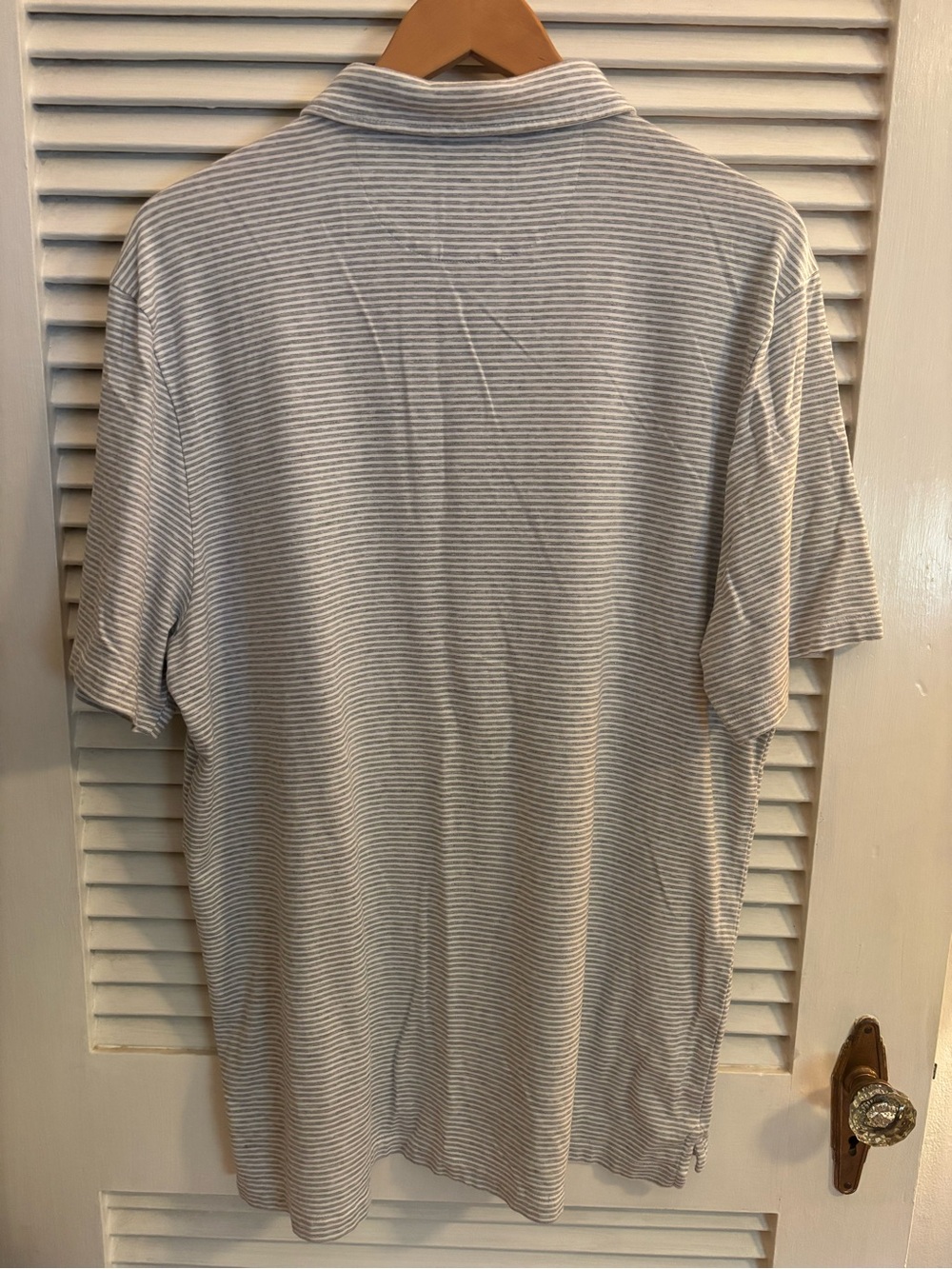 Faherty Slim Stripe Polo - Light Gray & White - Picture 3 of 3